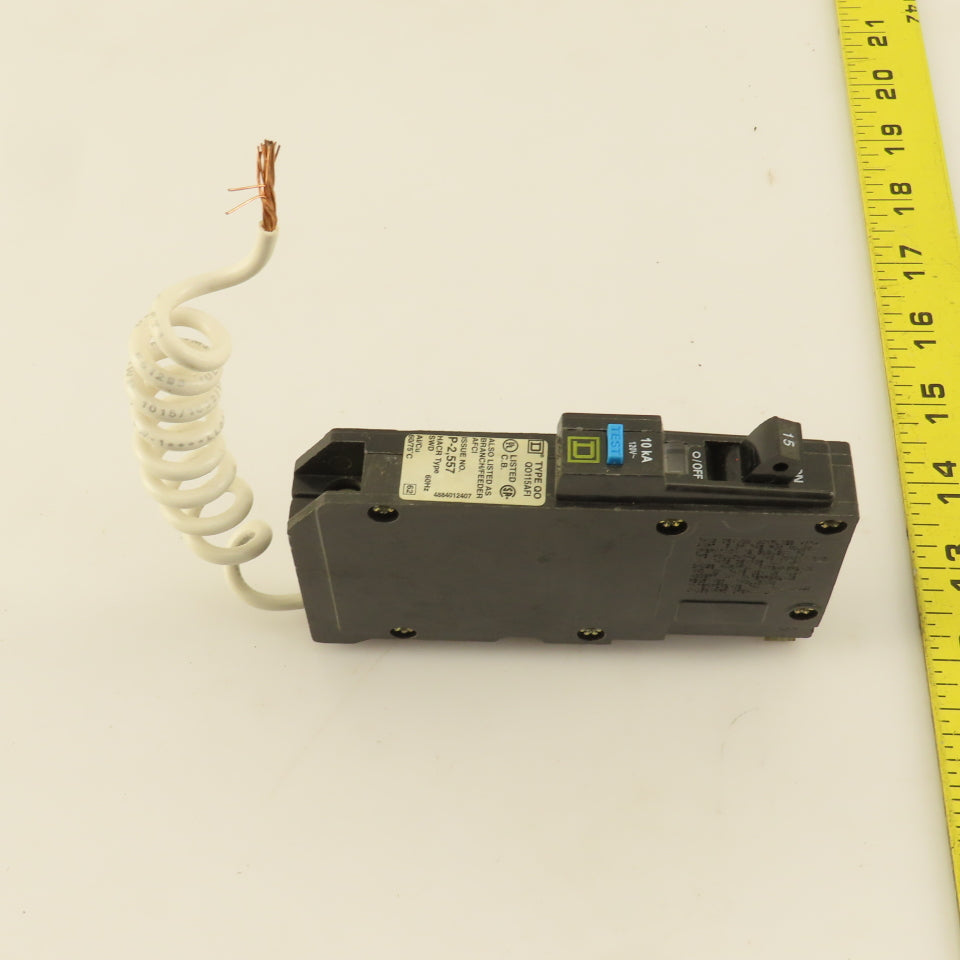 Square D QO115AFI 15A 120VAC 1 Pole Circuit Breaker Arc-D-Tect GFI