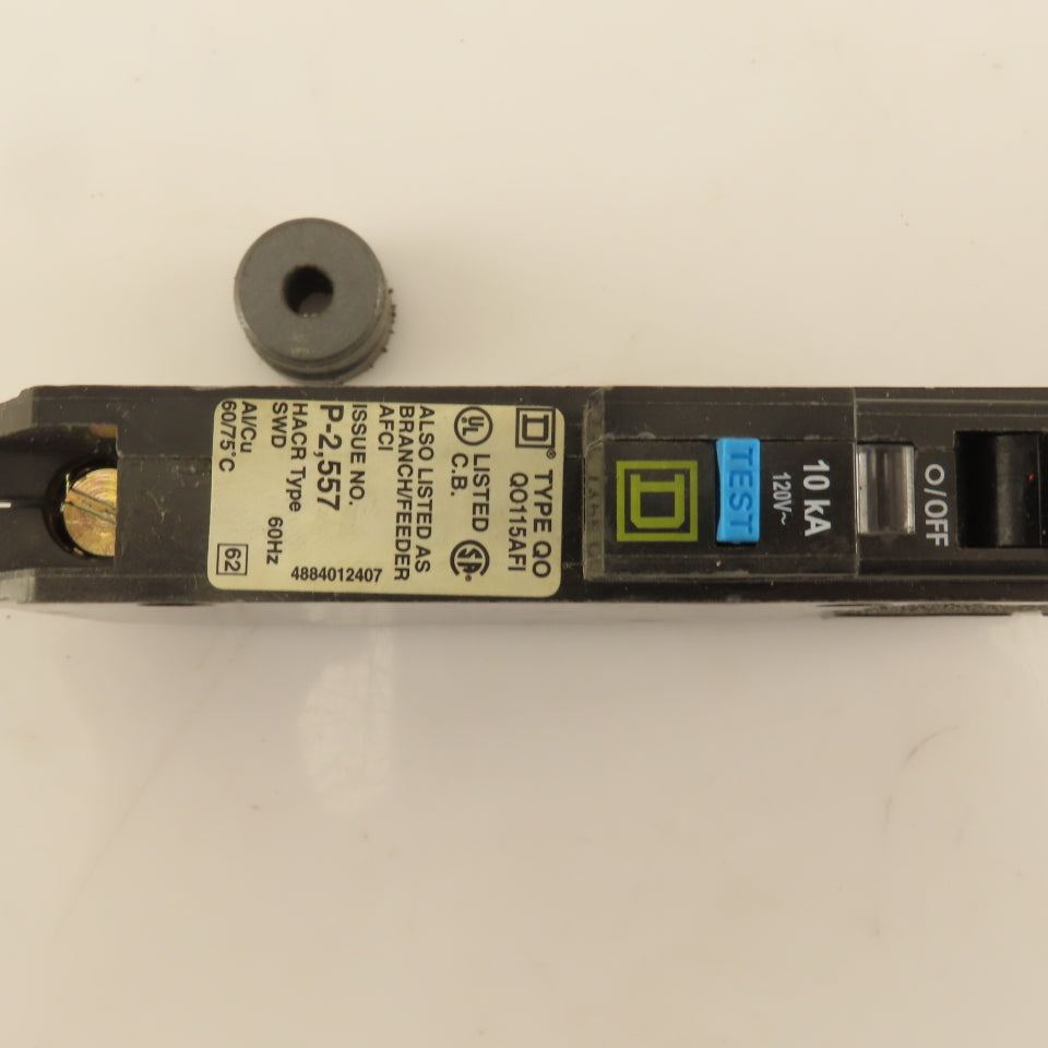 Square D QO115AFI 15A 120VAC 1 Pole Circuit Breaker Arc-D-Tect GFI