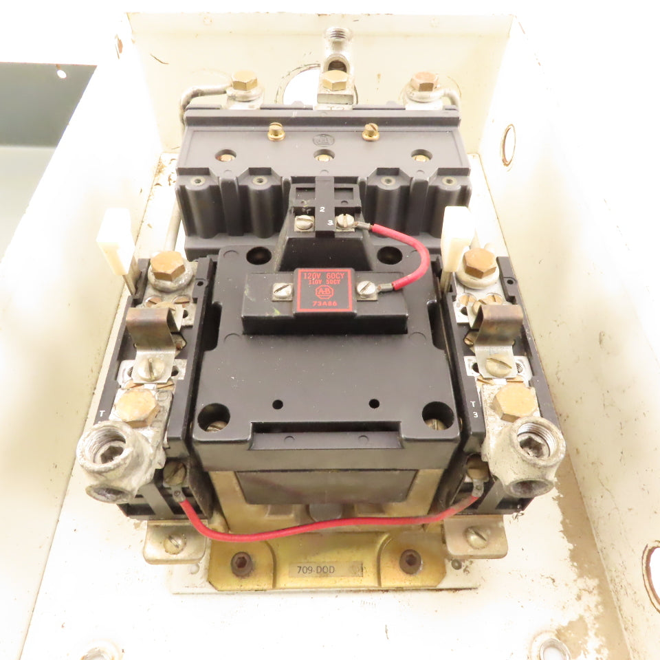 Allen Bradley 709-DOD Size 3 DOL Magnetic Motor Starter 120V Coil Manual Reset