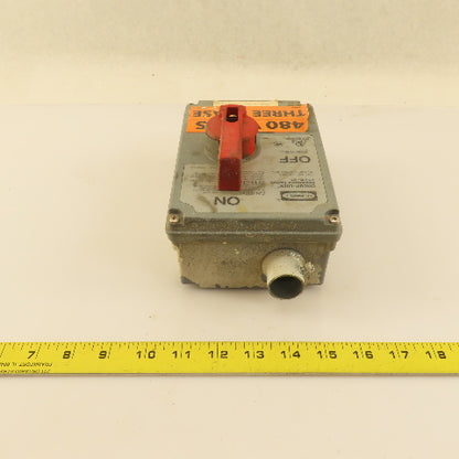 Hubbell HBLDS3 30A 600VAC Circuit-Lock Disconnect Switch 3 Pole Nema 4x Enc