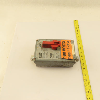 Hubbell HBLDS3 30A 600VAC Circuit-Lock Disconnect Switch 3 Pole Nema 4x Enc