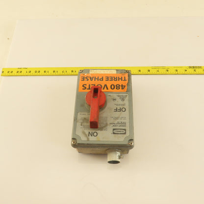 Hubbell HBLDS3 30A 600VAC Circuit-Lock Disconnect Switch 3 Pole Nema 4x Enc
