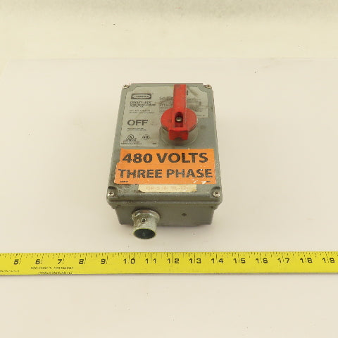 Hubbell HBLDS3 30A 600VAC Circuit-Lock Disconnect Switch 3 Pole Nema 4x Enc