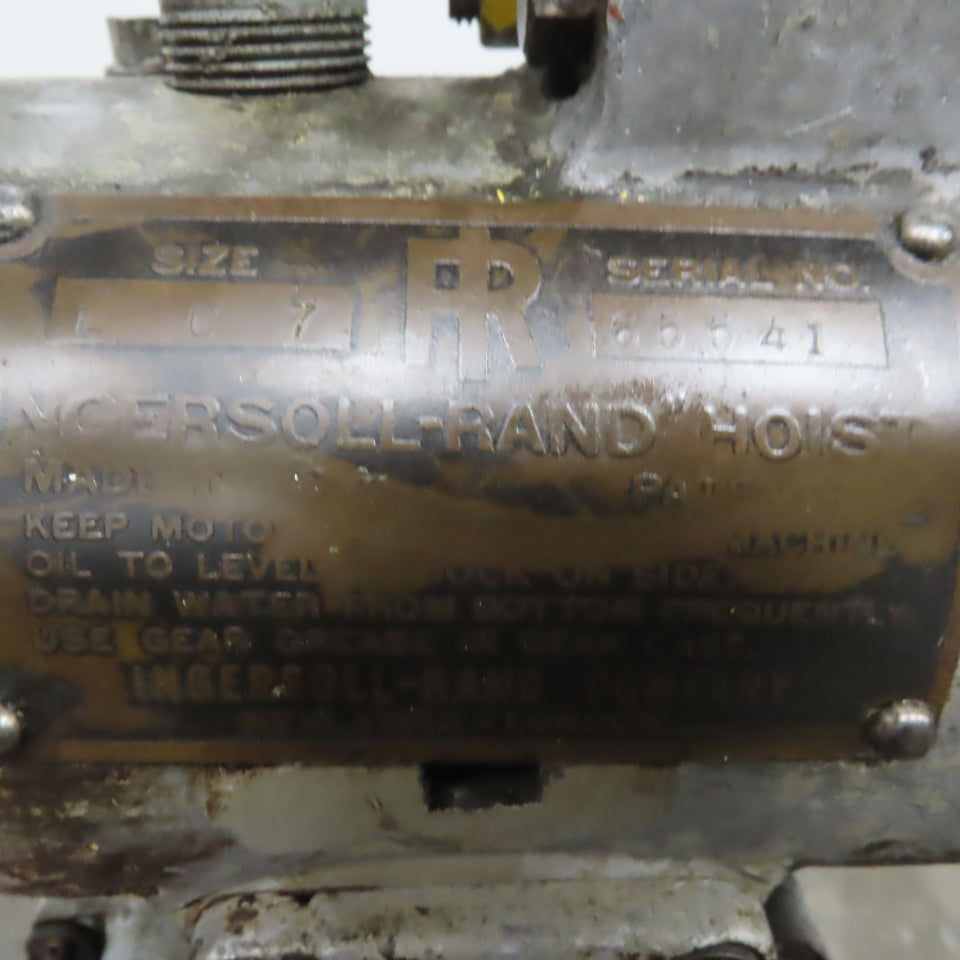Ingersoll Rand LC7 Pneumatic Air Bloc Chain Hoist 700 Lb Capacity 9' Lift 10FPM