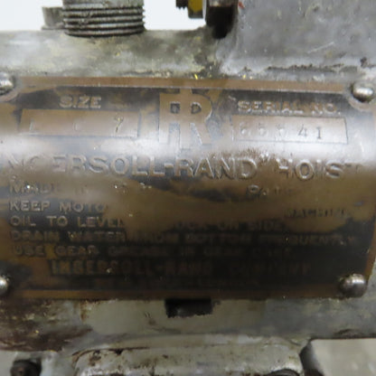 Ingersoll Rand LC7 Pneumatic Air Bloc Chain Hoist 700 Lb Capacity 9' Lift 10FPM