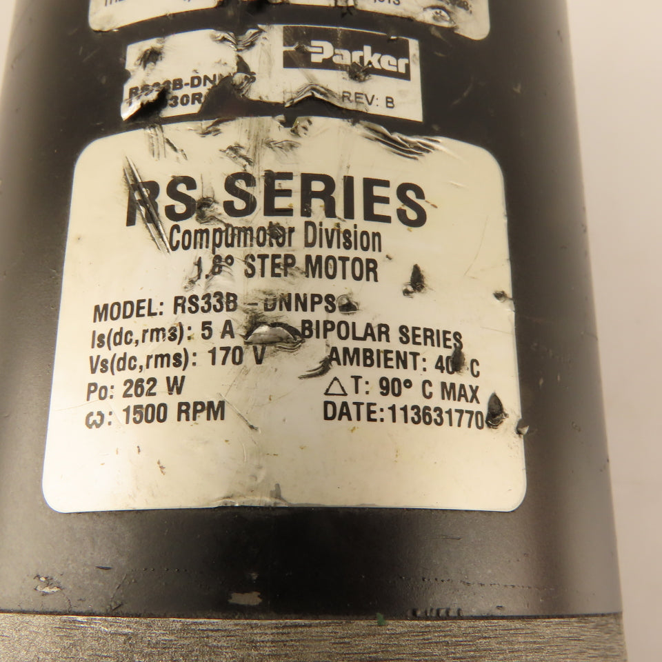 Parker RS33B-DNNPS 170V 1500RPM 262W 1.8° Step Stepper Motor Parts/Repair