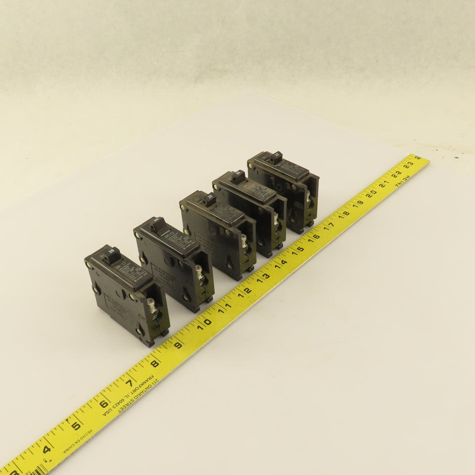 Cutler Hammer BR120 20 Amp Plug On Circuit Breaker 120/240VAC 1 Pole Lot Of 5