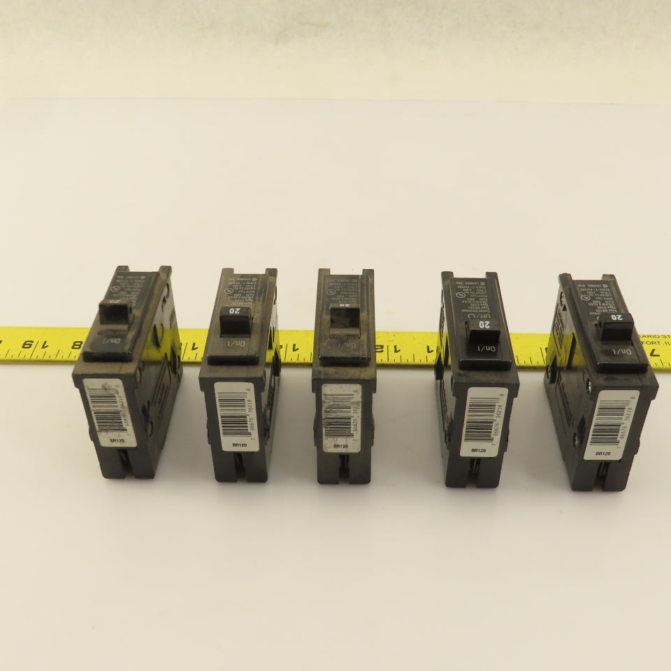 Cutler Hammer BR120 20 Amp Plug On Circuit Breaker 120/240VAC 1 Pole Lot Of 5
