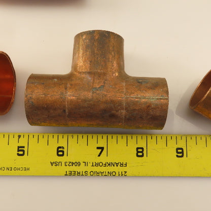 Nibco 1/2"-1-1/4" Elbows & Tees  Wrot Copper Sweat Fittings Mixed Lot Of 22