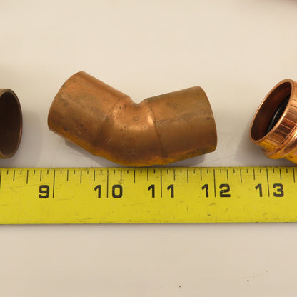 Nibco 1/2"-1-1/4" Elbows & Tees  Wrot Copper Sweat Fittings Mixed Lot Of 22