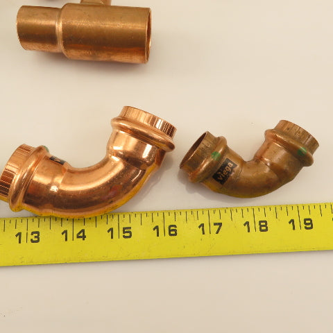 Nibco 1/2"-1-1/4" Elbows & Tees  Wrot Copper Sweat Fittings Mixed Lot Of 22