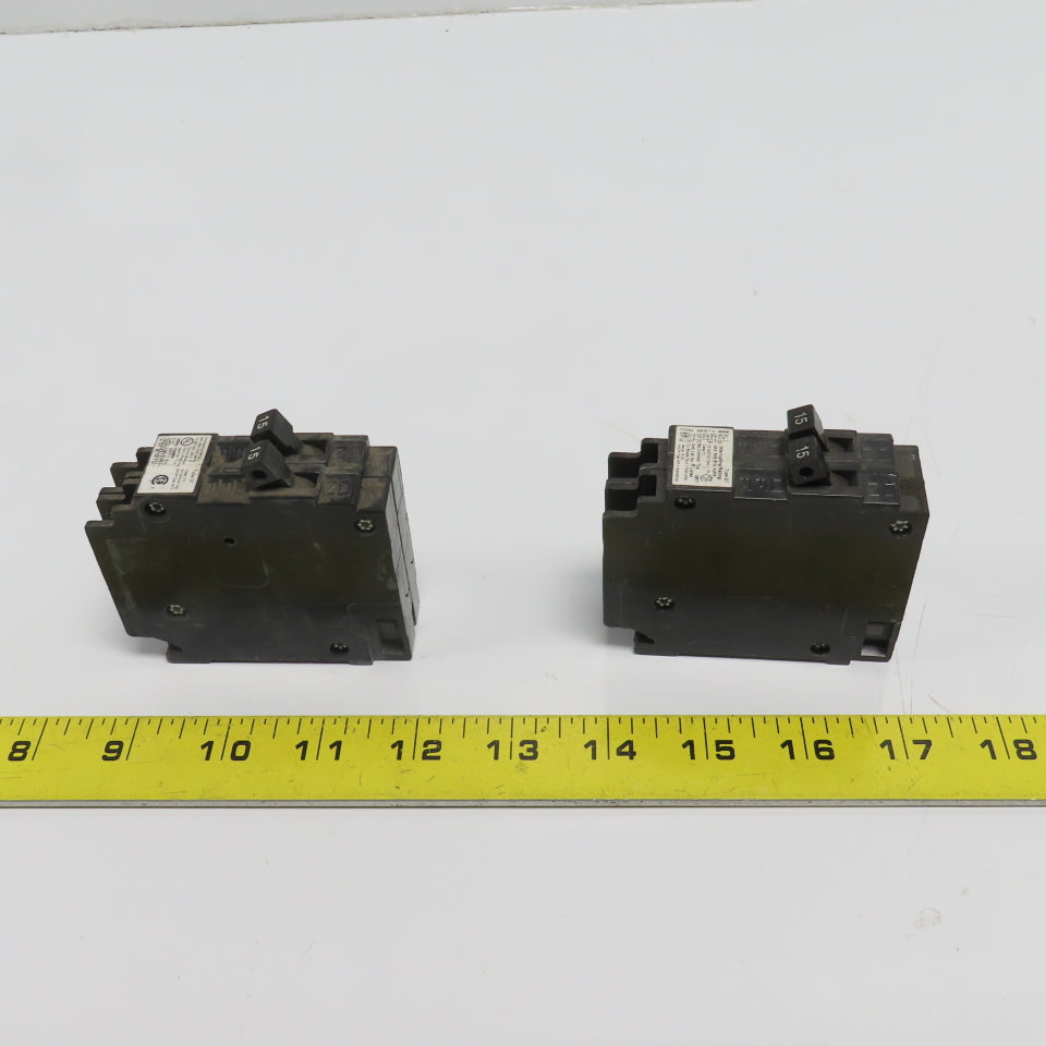 Siemens Q1515 15 Amp Dual Circuit Breaker Type QT 120/240VAC Lot Of 2