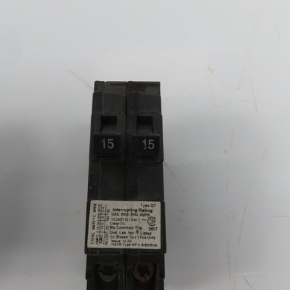 Siemens Q1515 15 Amp Dual Circuit Breaker Type QT 120/240VAC Lot Of 2