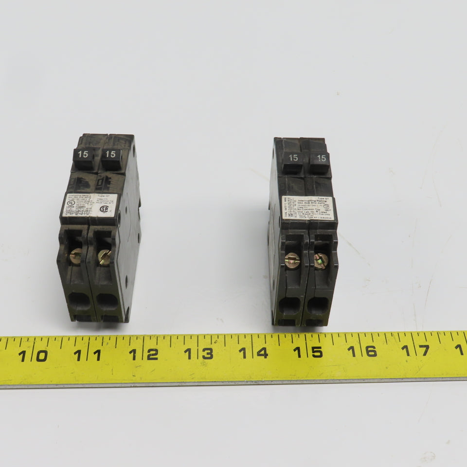 Siemens Q1515 15 Amp Dual Circuit Breaker Type QT 120/240VAC Lot Of 2