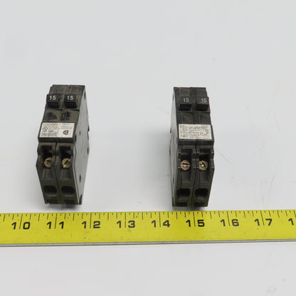 Siemens Q1515 15 Amp Dual Circuit Breaker Type QT 120/240VAC Lot Of 2