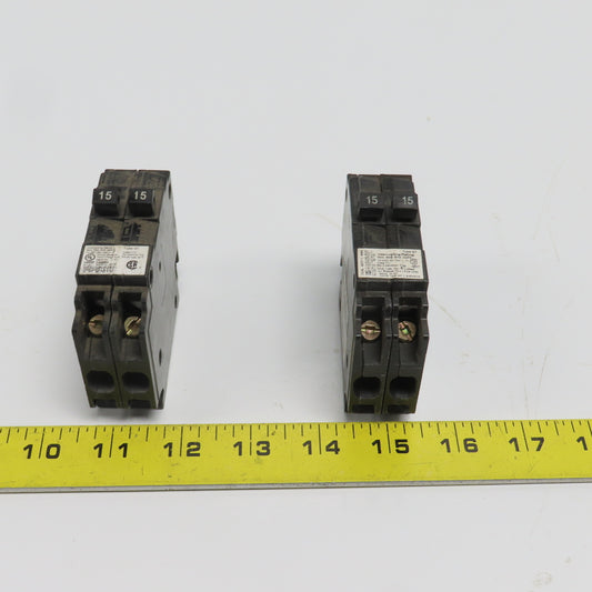 Siemens Q1515 15 Amp Dual Circuit Breaker Type QT 120/240VAC Lot Of 2