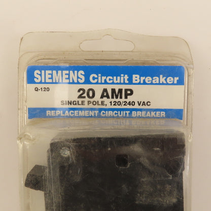 Siemens VPKQ120 20A 1 Pole Circuit Breaker 120/240VAC