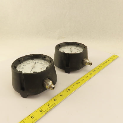 ENFM 316 SS 0-200 PSI Pressure Gauge 4" Dial Tube And Socket 3/8" Male NPT Lot/2