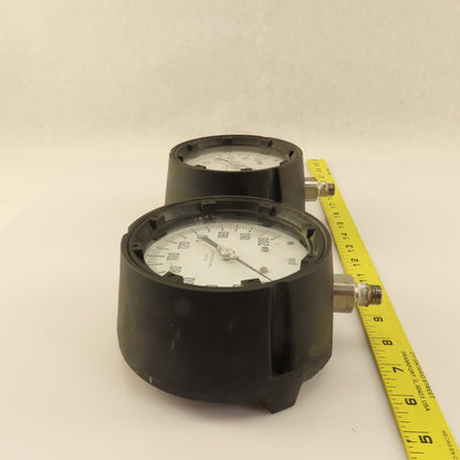 ENFM 316 SS 0-200 PSI Pressure Gauge 4" Dial Tube And Socket 3/8" Male NPT Lot/2