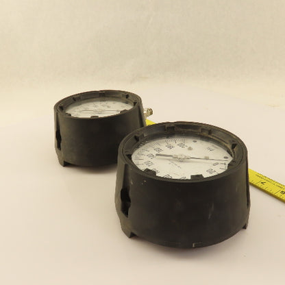 ENFM 316 SS 0-200 PSI Pressure Gauge 4" Dial Tube And Socket 3/8" Male NPT Lot/2