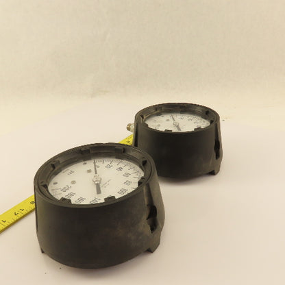 ENFM 316 SS 0-200 PSI Pressure Gauge 4" Dial Tube And Socket 3/8" Male NPT Lot/2