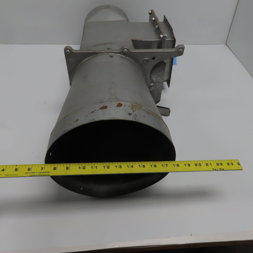 11" x 8-7/8" x 8" 16 Gauge Galvanized Metal Diverter Tee W/2 Manual Blastgates