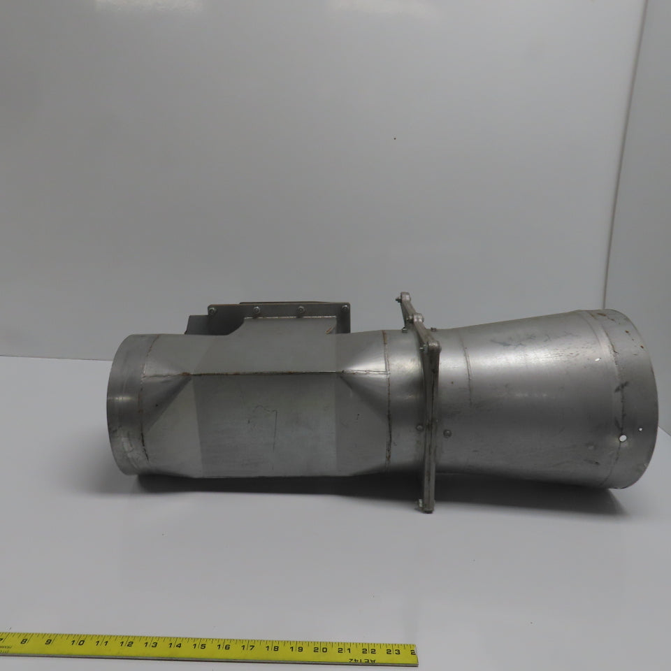 11" x 8-7/8" x 8" 16 Gauge Galvanized Metal Diverter Tee W/2 Manual Blastgates