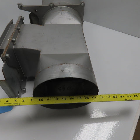 11" x 8-7/8" x 8" 16 Gauge Galvanized Metal Diverter Tee W/2 Manual Blastgates