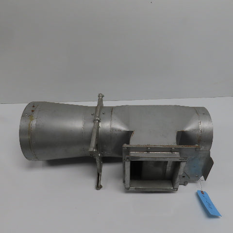11" x 8-7/8" x 8" 16 Gauge Galvanized Metal Diverter Tee W/2 Manual Blastgates