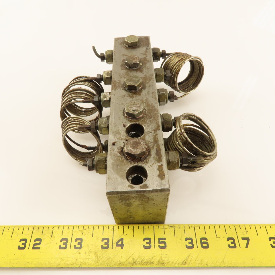 22 Multi Port Steel Block Hydraulic Manifold 3/8" Main Port  5/16" Secondary