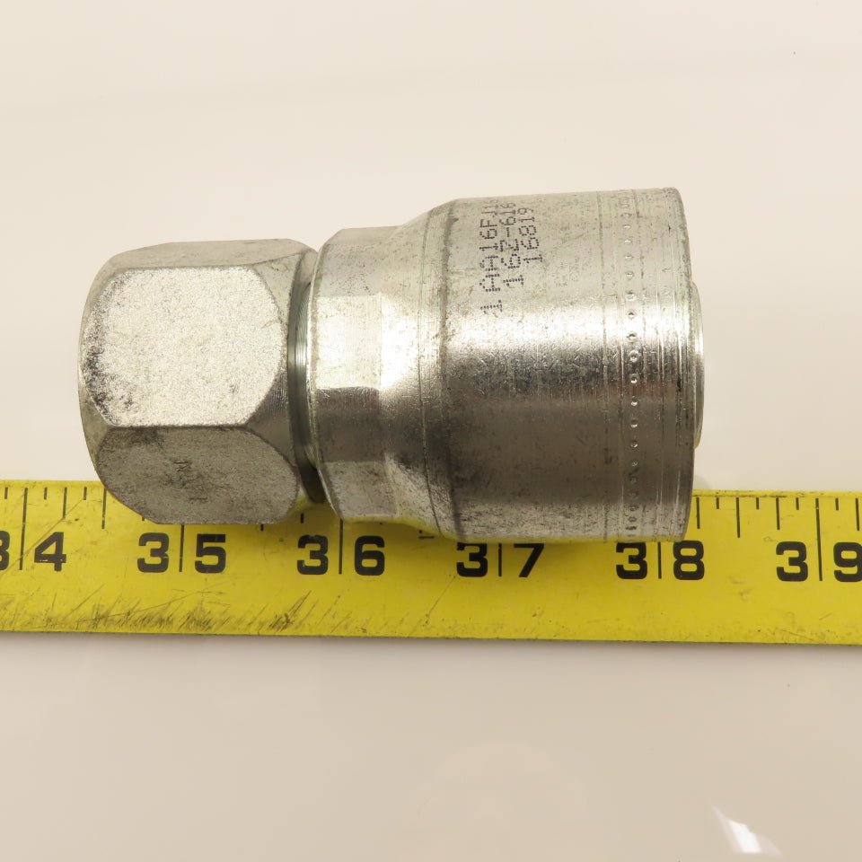 Eaton 1AA16FJ16 Hydraulic Crimp Straight Fitting (-16 ) Hose x 1-5/16 JIC Swivel
