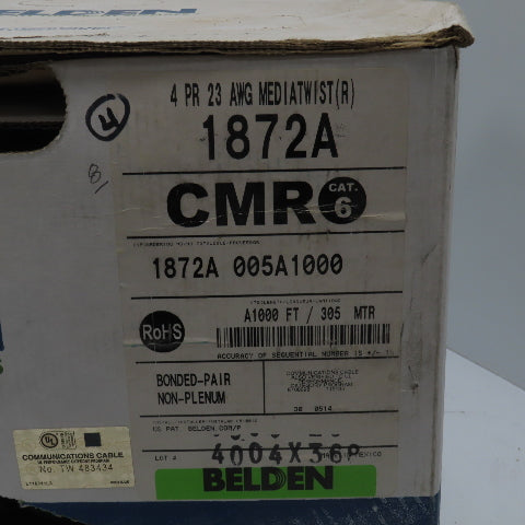 Belden 1872A 005A1000 23 AWG Cat 6 Horizontal Bonded Pair 4 Pair Cable 320'