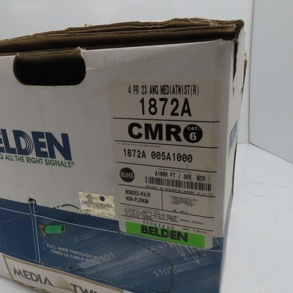 Belden 1872A 005A1000 23 AWG Cat 6 Horizontal Bonded Pair 4 Pair Cable 1000'