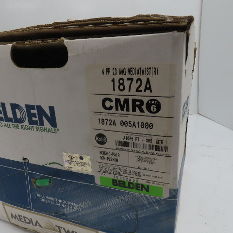 Belden 1872A 005A1000 23 AWG Cat 6 Horizontal Bonded Pair 4 Pair Cable 1000'