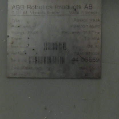 ABB S4 Robot Manipulator Controller For IRB4400 Robot 600V 3Ph 7.2kVa 7574 Hours