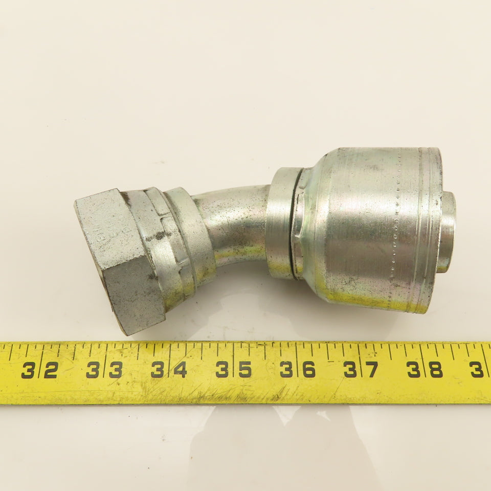 Eaton (-20) Crimp 1-5/8-12 Female JIC Flare Elbow 45°