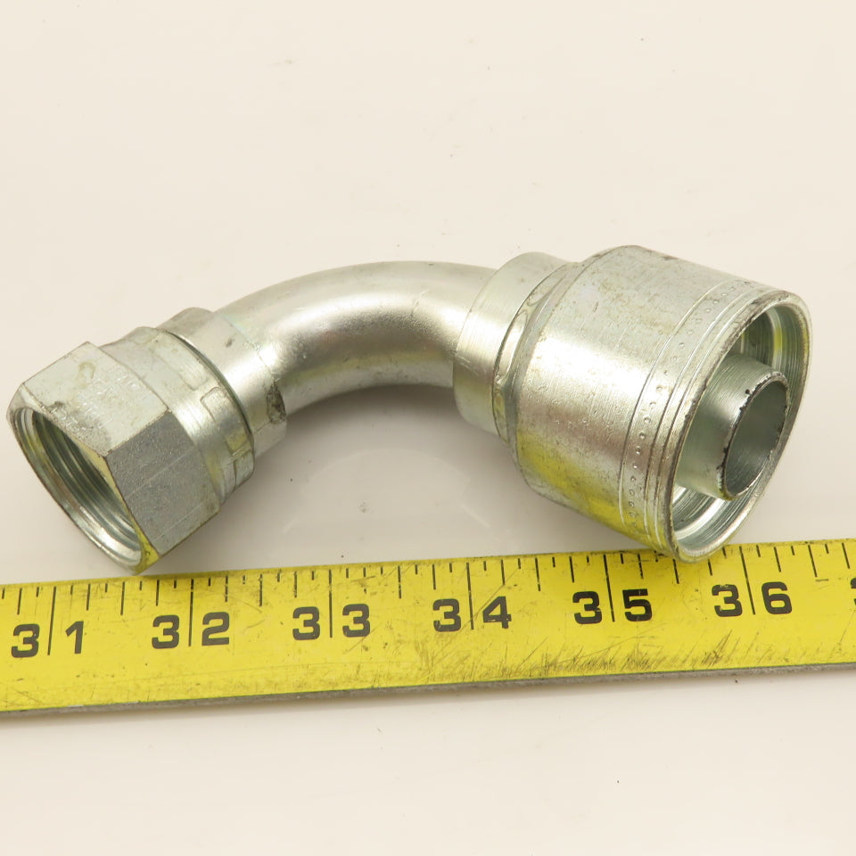 Eaton 1" (-16) Crimp 1-5/16-12 Female JIC Flare Elbow 90° Swivel