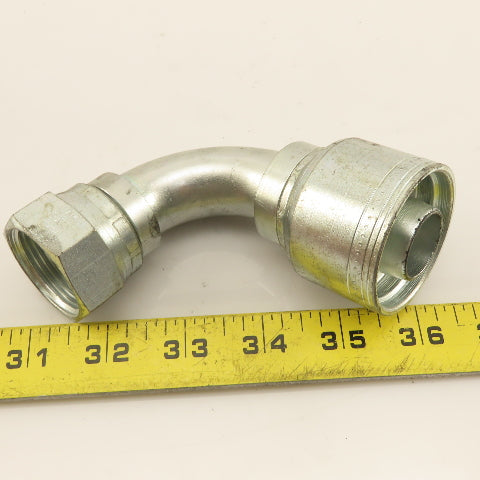 Eaton 1" (-16) Crimp 1-5/16-12 Female JIC Flare Elbow 90° Swivel