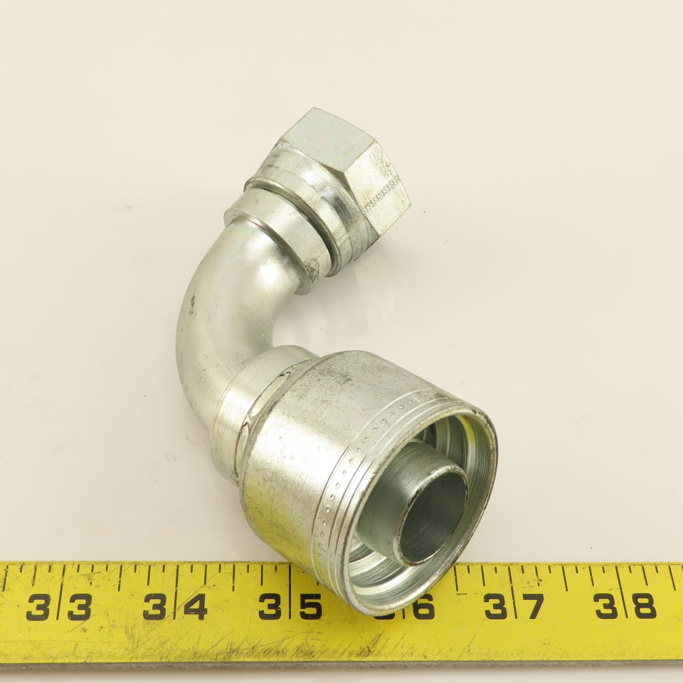 Eaton 1" (-16) Crimp 1-5/16-12 Female JIC Flare Elbow 90° Swivel