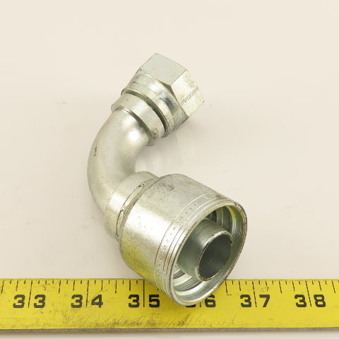 Eaton 1" (-16) Crimp 1-5/16-12 Female JIC Flare Elbow 90° Swivel