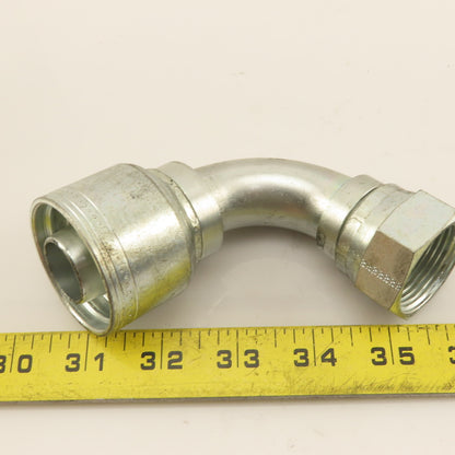 Eaton 1" (-16) Crimp 1-5/16-12 Female JIC Flare Elbow 90° Swivel