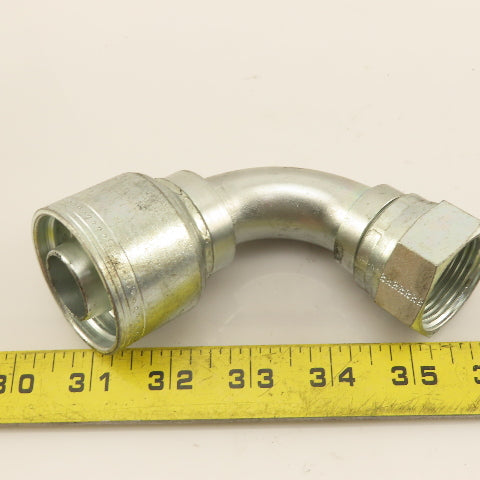 Eaton 1" (-16) Crimp 1-5/16-12 Female JIC Flare Elbow 90° Swivel