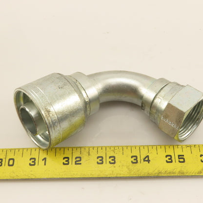 Eaton 1" (-16) Crimp 1-5/16-12 Female JIC Flare Elbow 90° Swivel