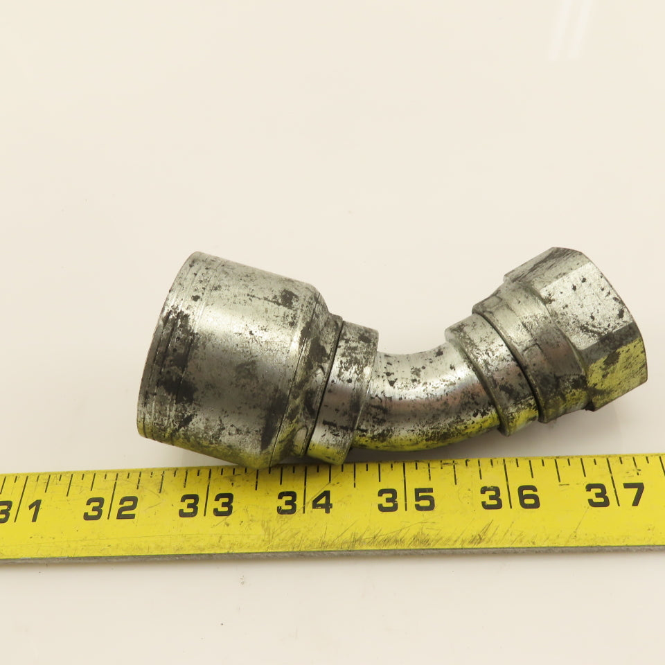 Eaton 1" (-16) Crimp 1-5/16-12 Female JIC Flare Elbow 45° Swivel