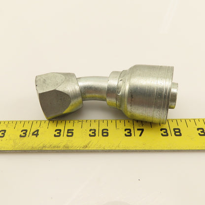 Eaton 3/4" (-12) Crimp Female JIC Flare Swivel 1-1/16"-12 Elbow 45°
