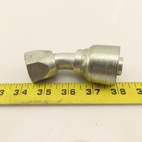 Eaton 3/4" (-12) Crimp Female JIC Flare Swivel 1-1/16"-12 Elbow 45°