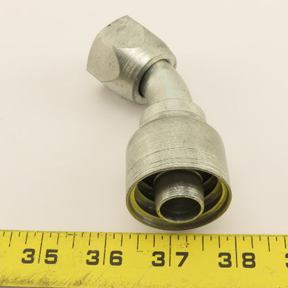 Eaton 3/4" (-12) Crimp Female JIC Flare Swivel 1-1/16"-12 Elbow 45°