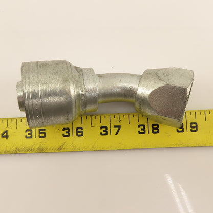 Eaton 3/4" (-12) Crimp Female JIC Flare Swivel 1-1/16"-12 Elbow 45°