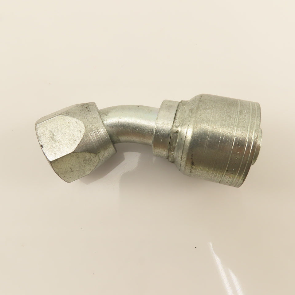 Eaton 3/4" (-12) Crimp Female JIC Flare Swivel 1-1/16"-12 Elbow 45°