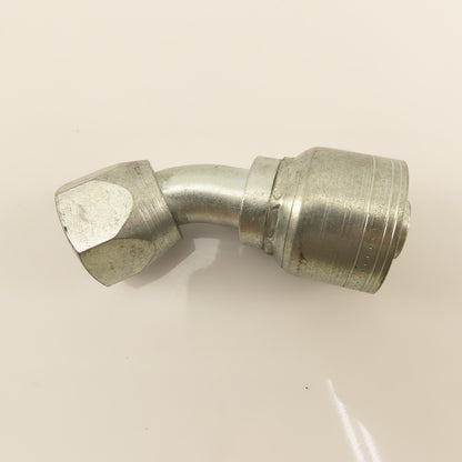 Eaton 3/4" (-12) Crimp Female JIC Flare Swivel 1-1/16"-12 Elbow 45°
